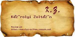 Károlyi Zoltán névjegykártya