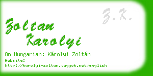 zoltan karolyi business card